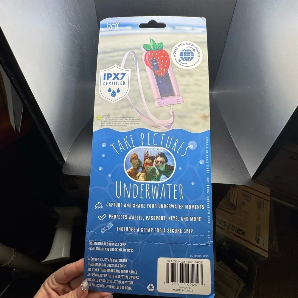 NWT Strawberry Waterproof Phone Pouch